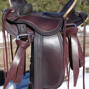 Hot Seat Western Roper Saddle 16&#39;&#39; Inch Dark Brown | Padded Seat Handmade Eco-Leather Horse Saddle | All Sizes Available Hand Tooled
