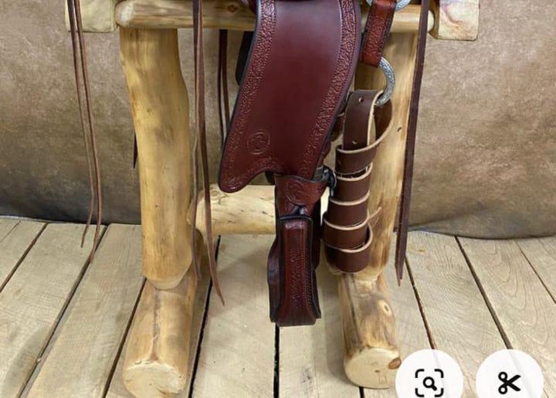Selle Western Endurance 16 Pouces - Eco-cuir Couleur Buffle, Marron Foncé