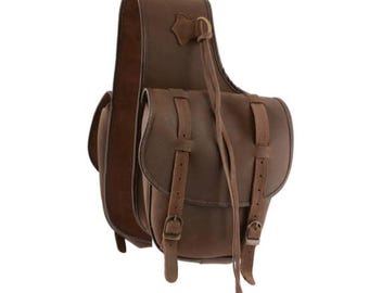 Leather saddle bag colour brown