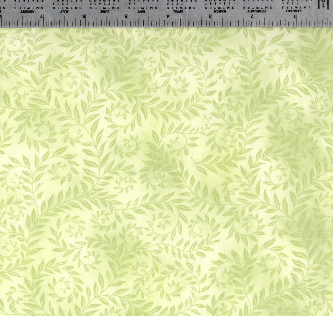 Floral Fabric Green Floral Fabric Abstract Fabric Fat Etsy