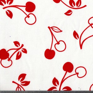 Cherry Fabric, Cherry Print Fabric, Cherry Kitchen Decor, Abstract Fabric, Retro Fabric, Fabric Remnants, Fabric by the Yard, DD-016