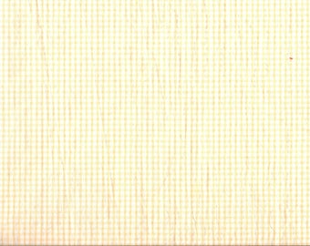 Yellow Gingham Cotton Seersucker Fabric, Quilting Fabric