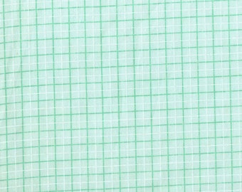 Aqua Teal Plaid Cotton Fabric, Quilting Material