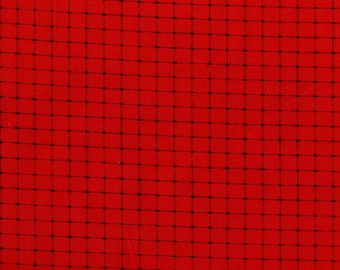 Red Plaid Cotton Fabric, Quilting Fabric, By The Yard