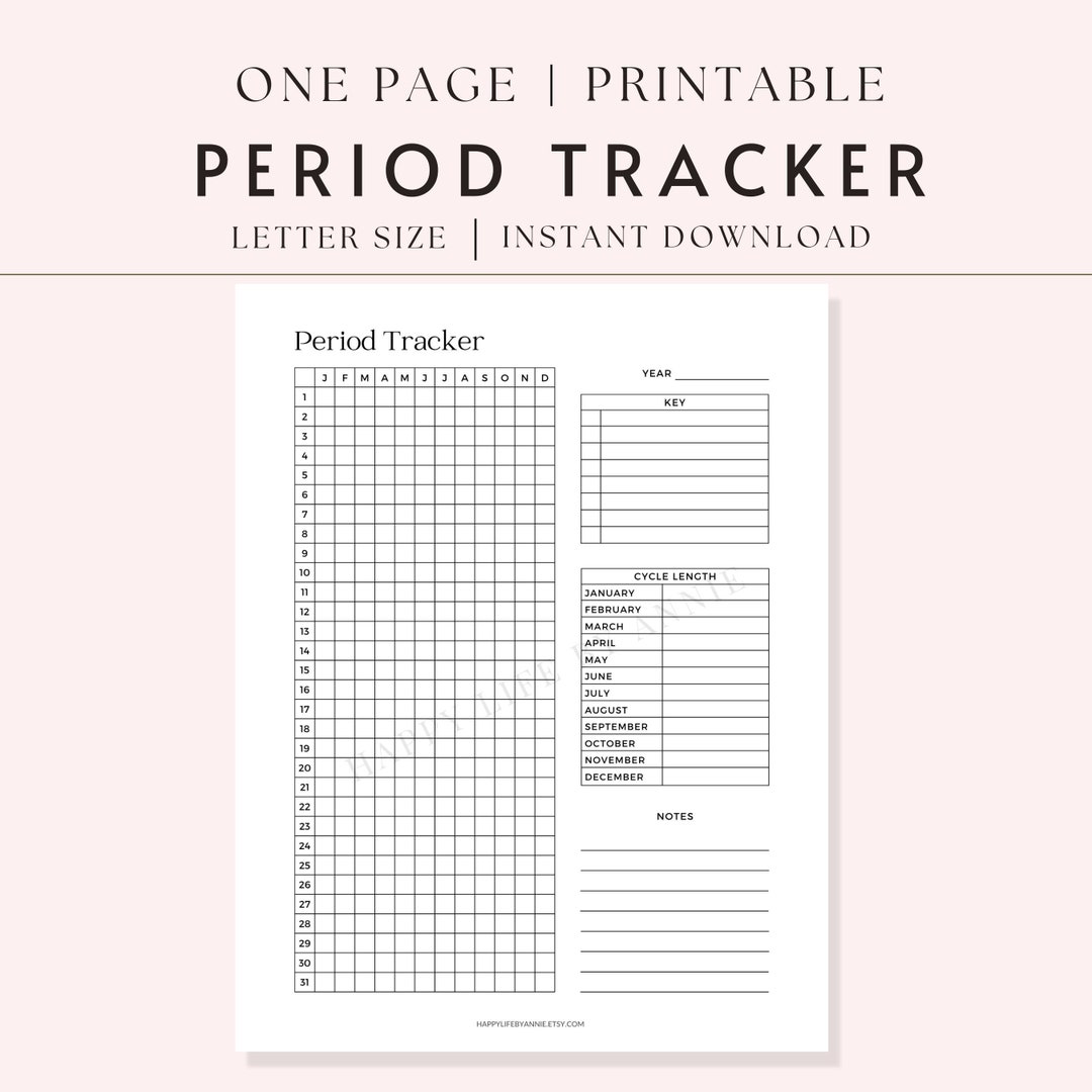 Printable Period Tracker Period Tracker Menstruation Calendar Period