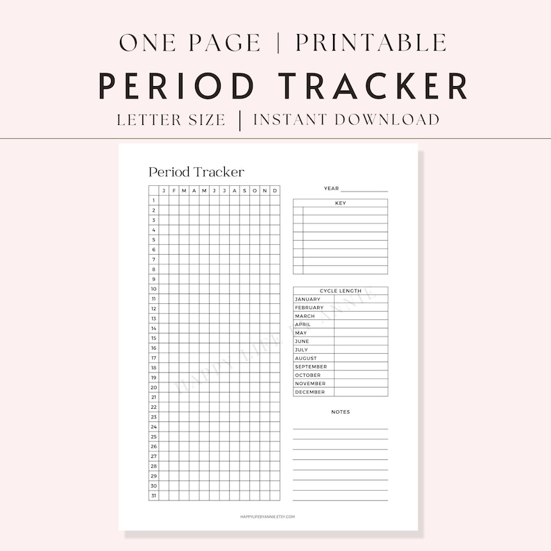 Printable Period Tracker Period Tracker Menstruation Calendar Period