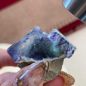 Blue Fluorite with Phantoms, Yaogangxian Mine, Hunan, China
