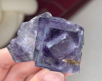 Espécime de cristal de fluorita roxa | Aglomerado mineral da mina de Yaogangxian