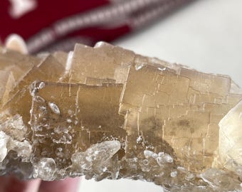 Large Yellow Fluorite Specimen with Calcite from Pakistan