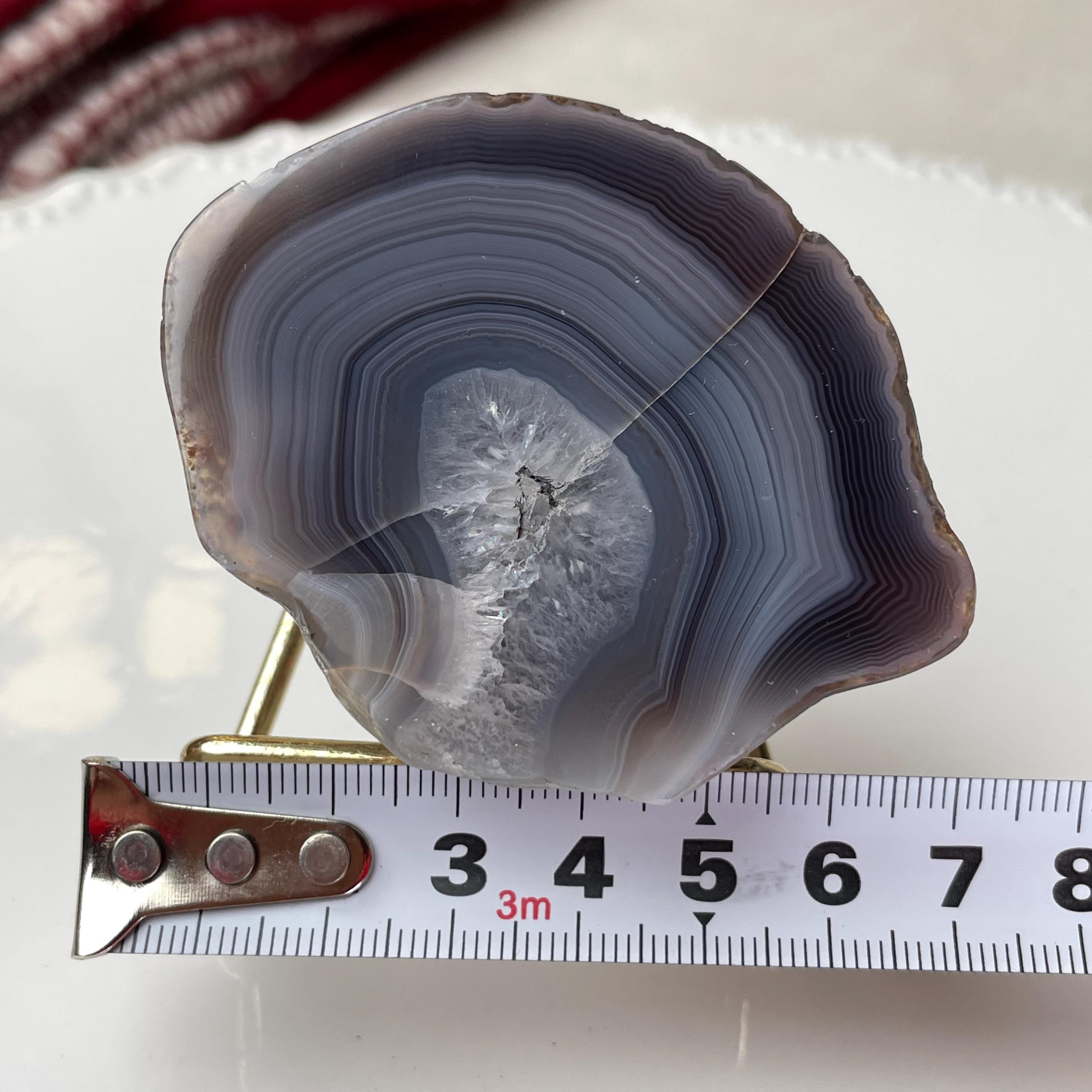 天然ブルーアゲートジオードスライス（バンド付き） - Etsy 日本