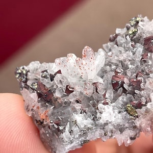 Hematite Quartz Crystal with Pyrite Thumbnail Cluster