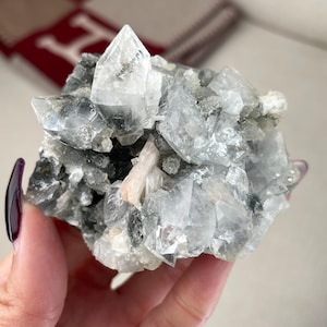 Apophyllite on Black Chalcedony
