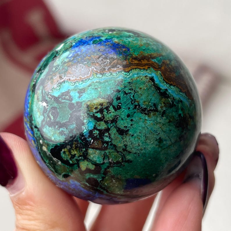High Grade Azurite, Malachite & Chrysocolla Sphere - Etsy Canada