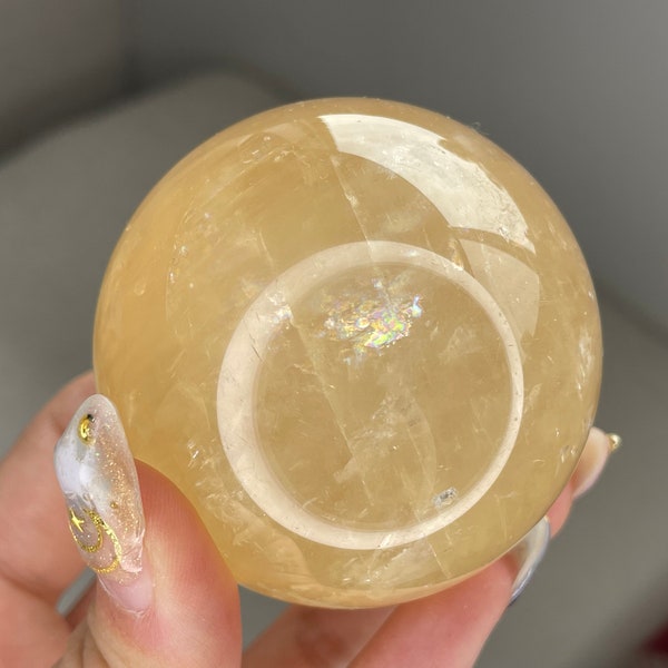 Flashy Yellow Calcite Sphere | Optical Yellow Calcite Sphere