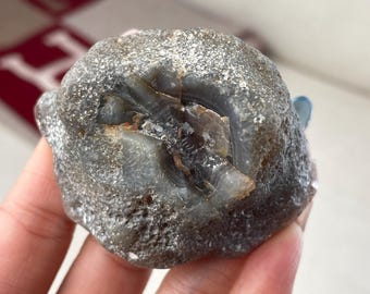 天然ブルーアゲートジオードスライス（バンド付き） - Etsy 日本