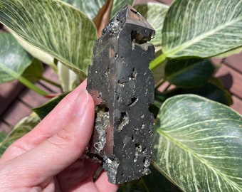 High Quality Natural Pyrite Half Raw Tower | Pyrite Tower with Raw Caves Natural Formation