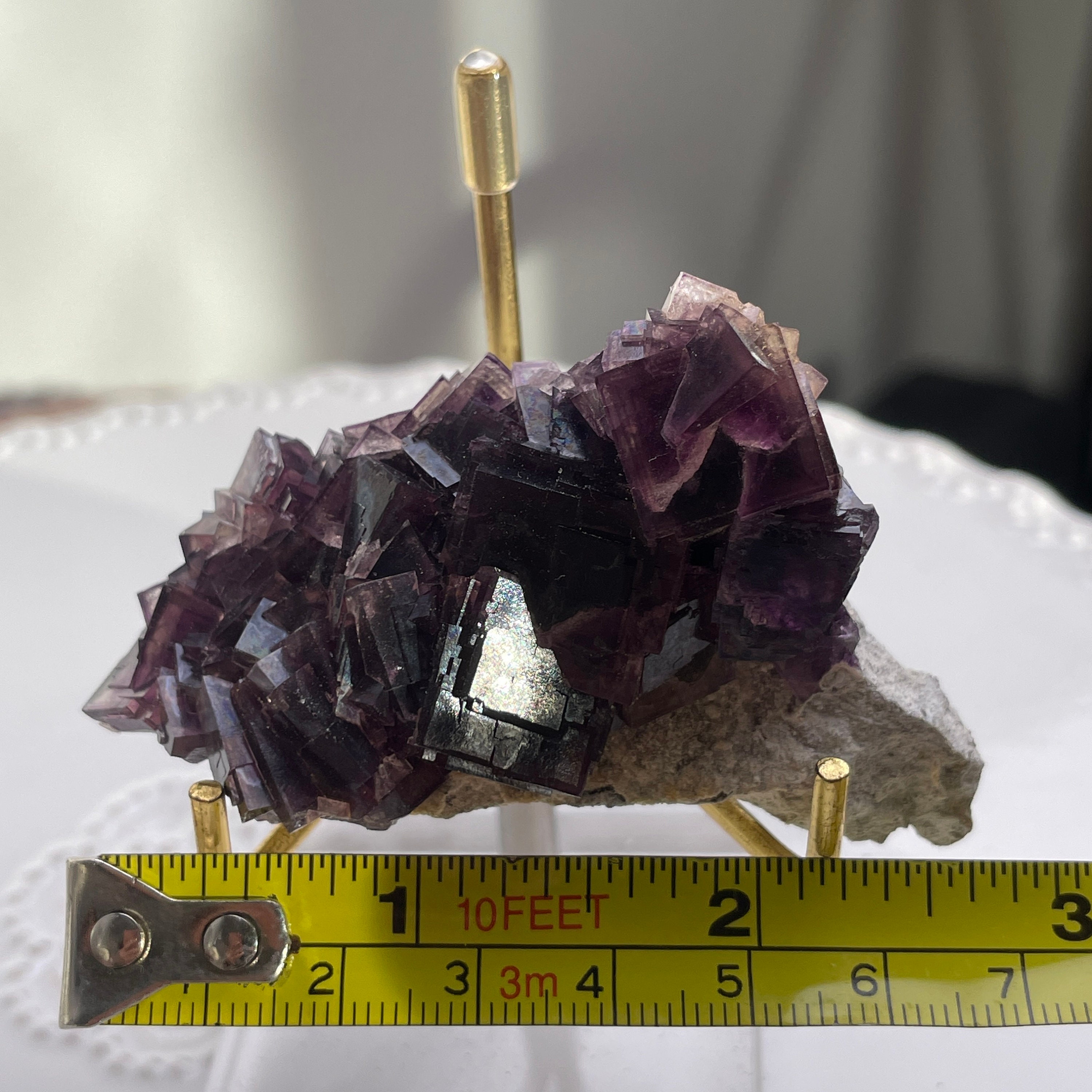 Purple Fluorite With Natural Iridescence Crystal Specimen - Etsy