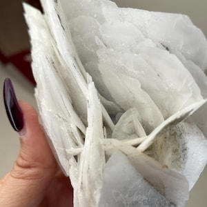 Large Rose Calcite Specimen | UV Reactive Bladed Calcite Crystal Mineral