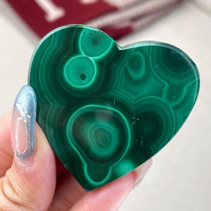 Natural Malachite Heart Crystal Carving