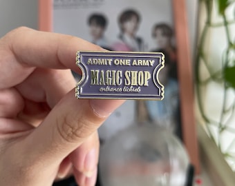 BTS Pin Bangtan, enamel pin BTS, Magic Shop ticket