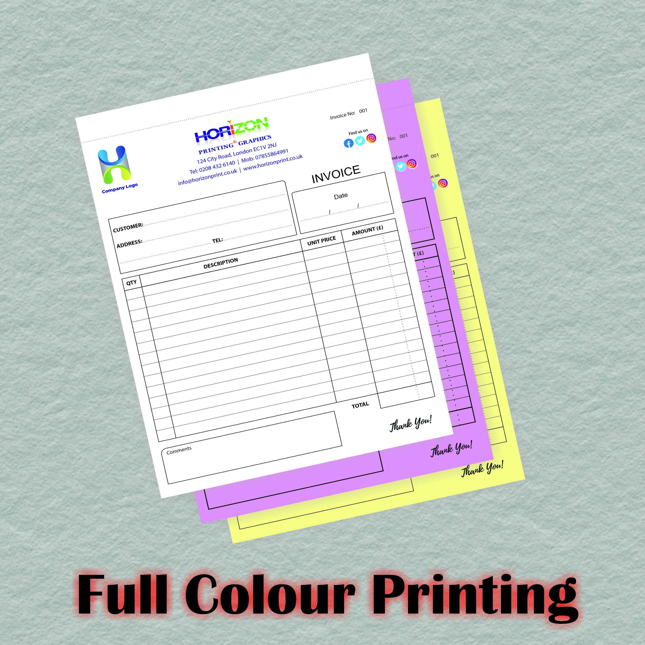 A4 Triplicate Custom Printed Invoice Book / Receipt Book / NCR Pad ...