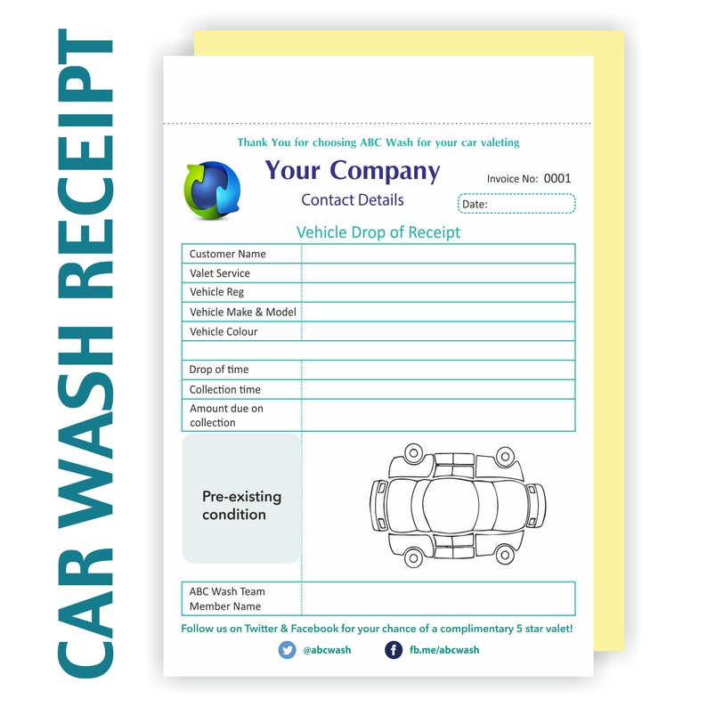 Personalised Duplicate A5 Invoice Book - 50 Sets, NCR Carbonless Paper, Your Logo & Details Printed