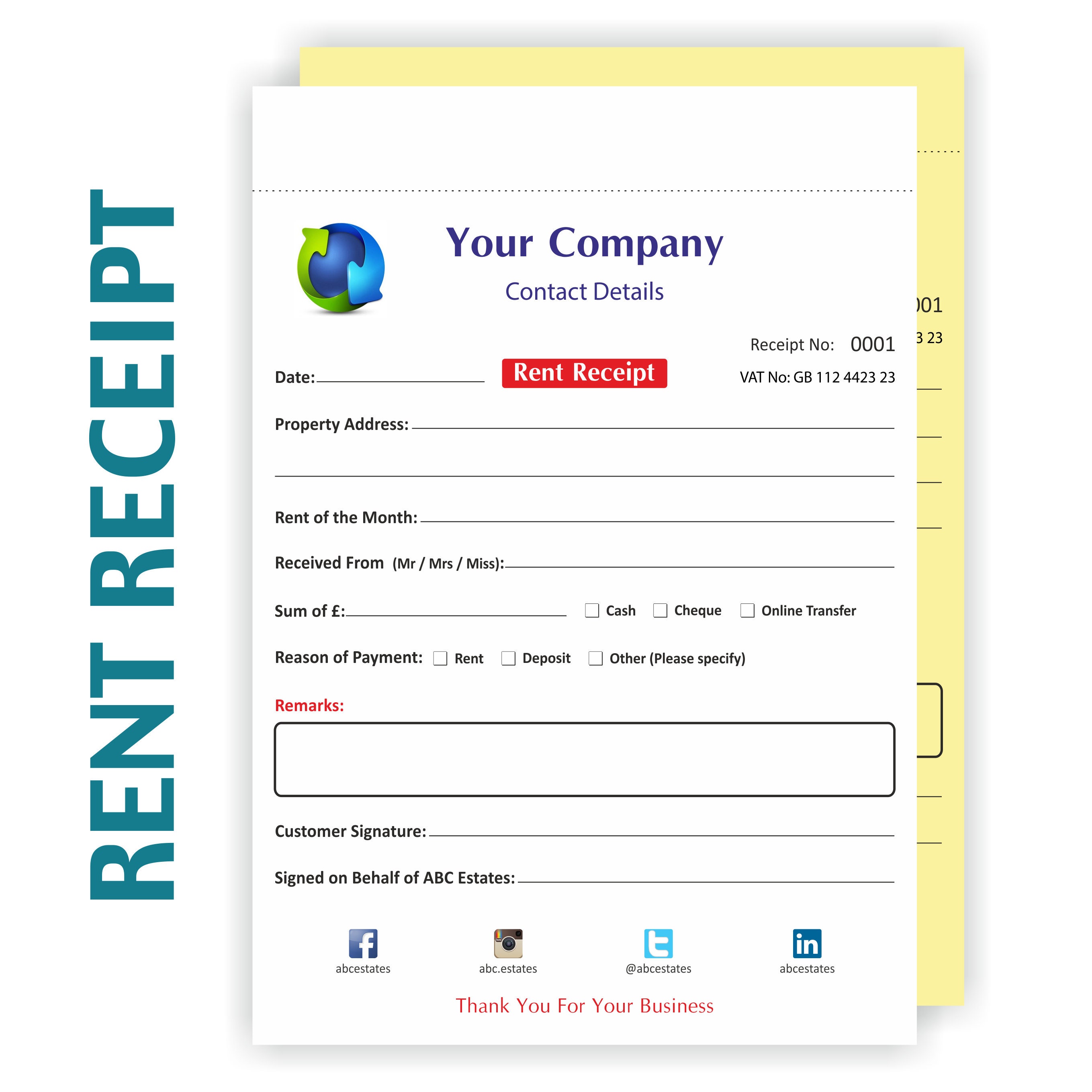 Orion Stationery Best House Duplicate Invoice Book For Shops Schools