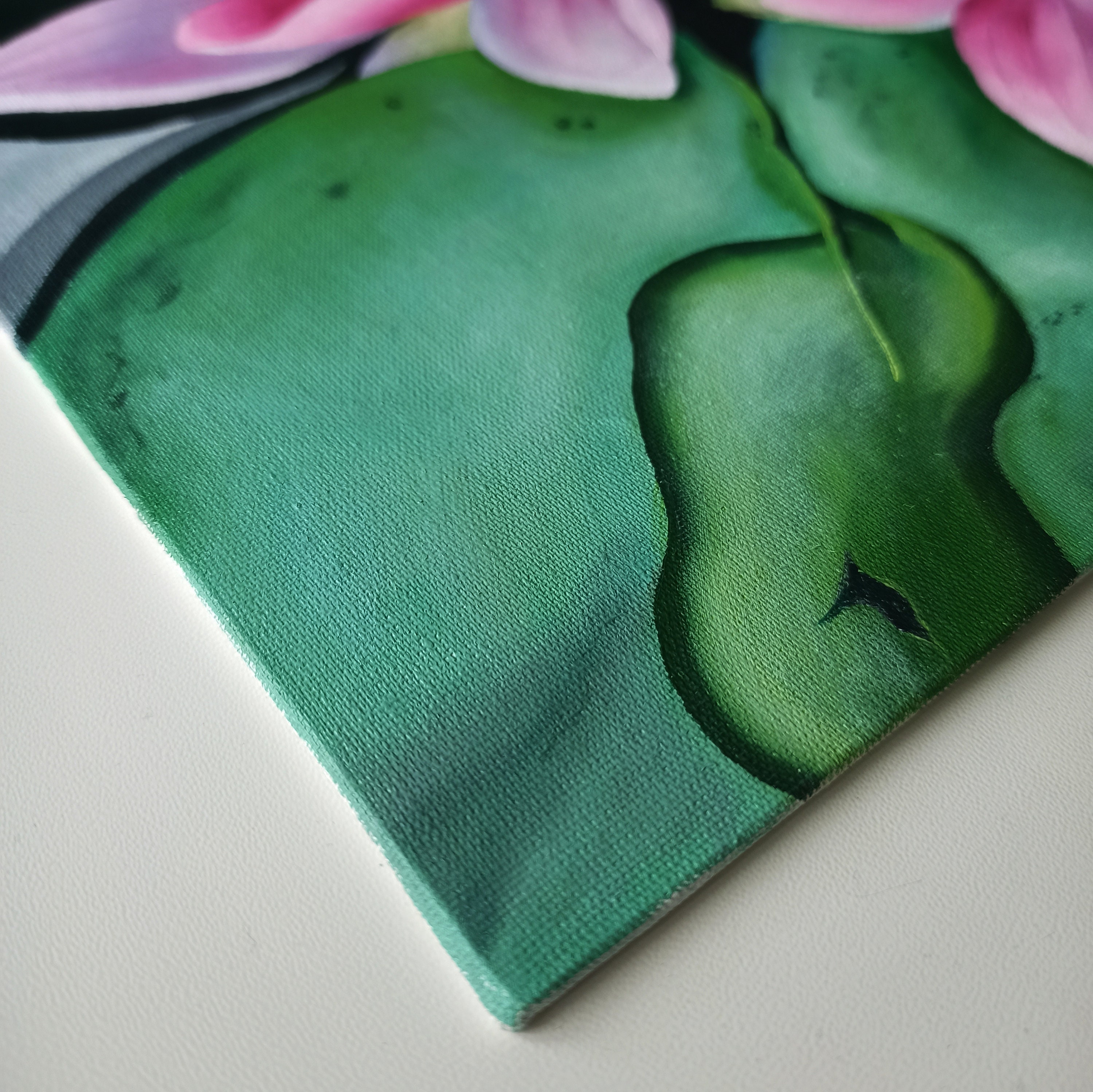 Water Lilies Oil Painting Pink Flowers Lotus Floral Wall Art Lilies on ...