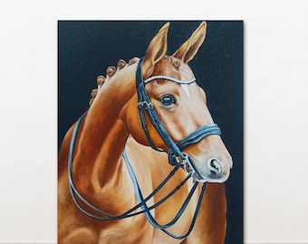 オリジナルの馬のアート、リアリズムの動物の絵画、リビングルームの