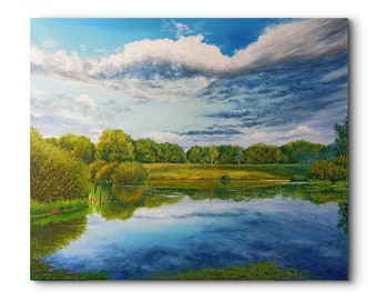 川の石 川のアートワーク 川の絵画 川の風景画 川の絵画 油絵 風景画