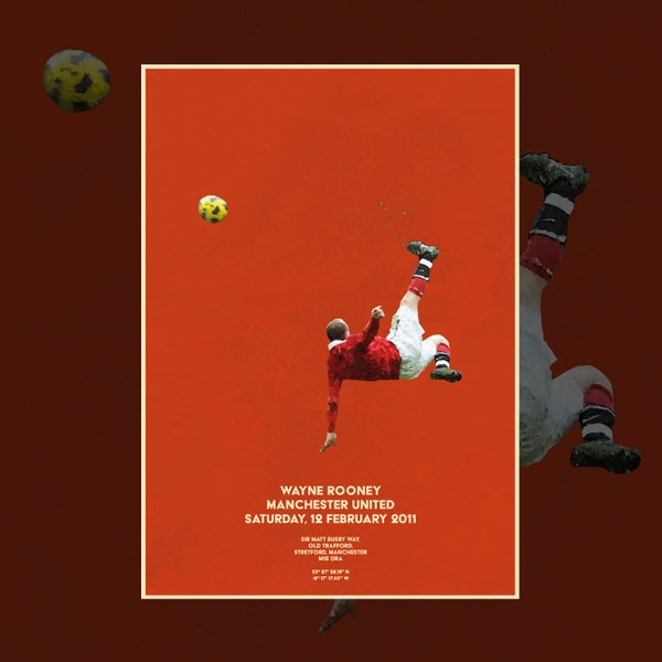 Wayne Rooney Digital Football poster Print