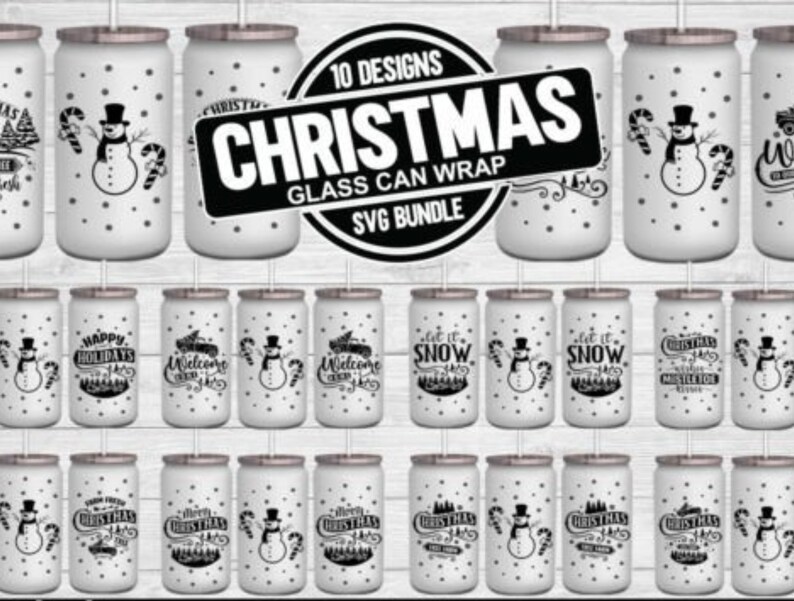 Frosted Glass Tumbler Sublimation Designs Can Glass Wrap Etsy