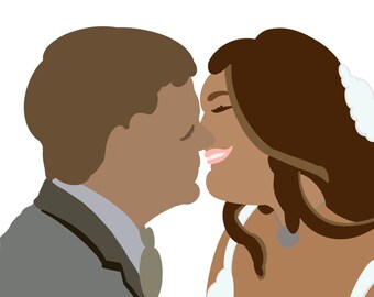 Custom, Minimalist, Digital, Faceless, Portrait, Wedding, Friendship, Family