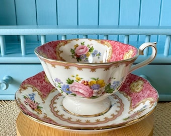 Vintage Royal Albert Lady Carlyle Teacup and Saucer Set, 1944