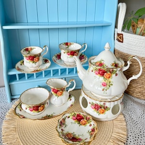Vintage Royal Albert &quot;Old Country Roses&quot; Different Sized TeaCups, Male, Demitasse, Creamer Set,Teapot,Bone China, Previously Loved, England