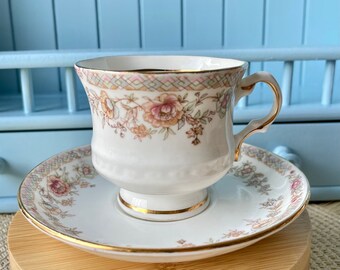 Vintage Balmoral Castle TeaCup & Saucer, Fine Bone China, Pink Roses Decor, England, Previously Loved, Beautiful, Perfect For HighTea's