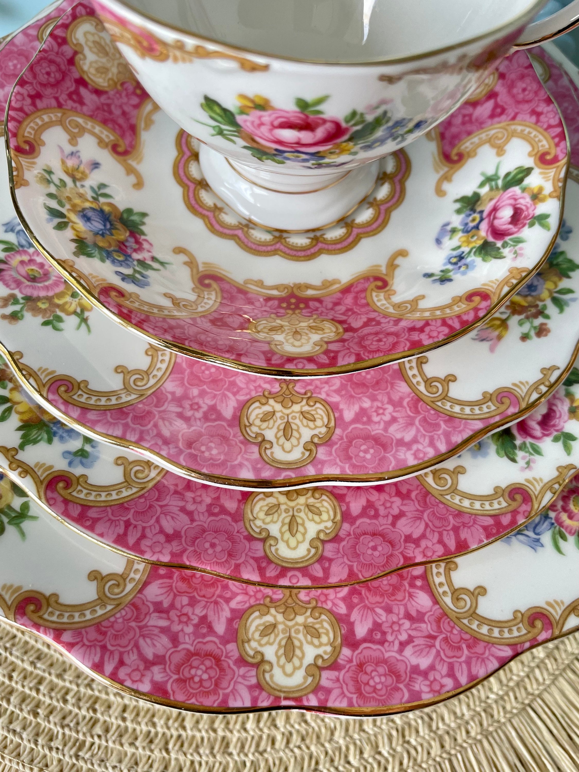 Vintage Royal Albert Lady Carlyle Different Size Plates, Lunch