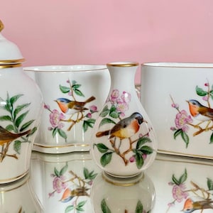 Rare Multiple Vintage Herend Bird Series, Spoon Vases, Milk Jug, Trinket Dish, HandPainted, Previously Loved, Perfect For Herend Collectors