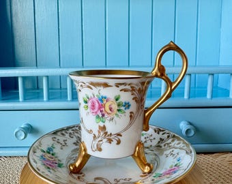1930年代 大橋陶器のティーカップ＆ソーサー：ローズ柄、日本製 - Etsy