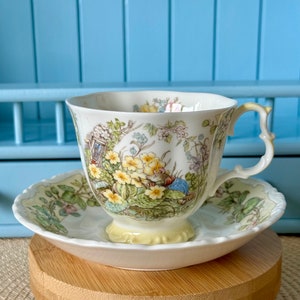 Hard to Find Vintage Royal Doulton &#39;Spring&#39; Duo from the Brambly Hedge Gift Collection, Jill Barklem 1987, Spring Mice Decor, Made England