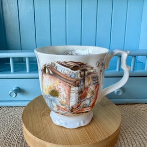 Vintage Royal Doulton &quot;Brambly Hedge&quot;  Winter Mug, Baby Blue and Winter Accents , Jill Barklem, Bone China, Winter, Snow Mice Decor, England