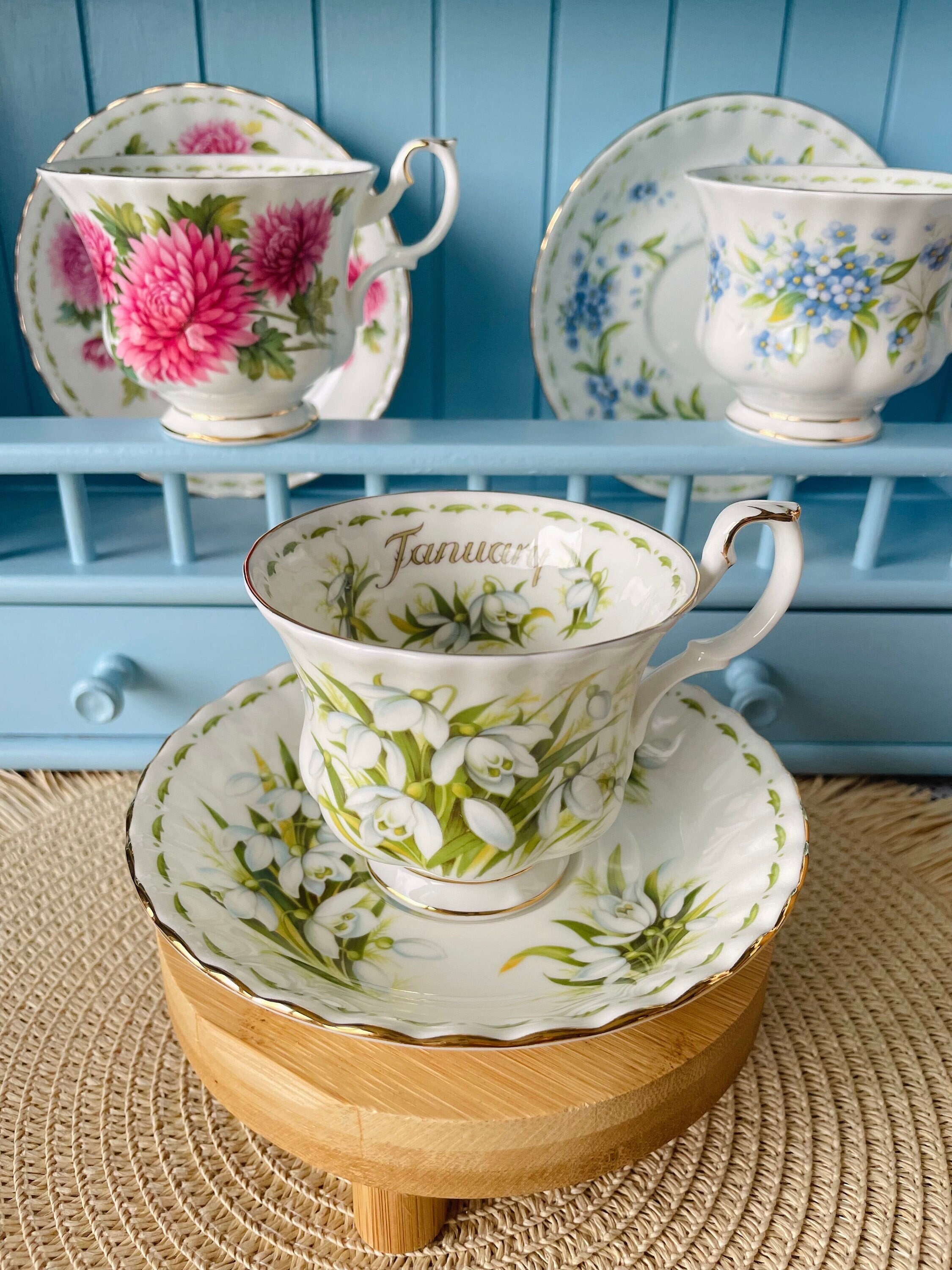 Albert Bone China Royal Albert January Cup And Saucer Pretty