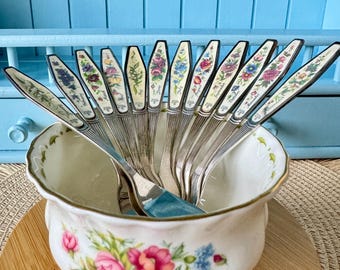 Vintage Royal Albert &quot;Flower Of The Month&quot; Forks, Multiple Months, Previously Loved, Silver Plated, Floral Decor Forks, Made in England