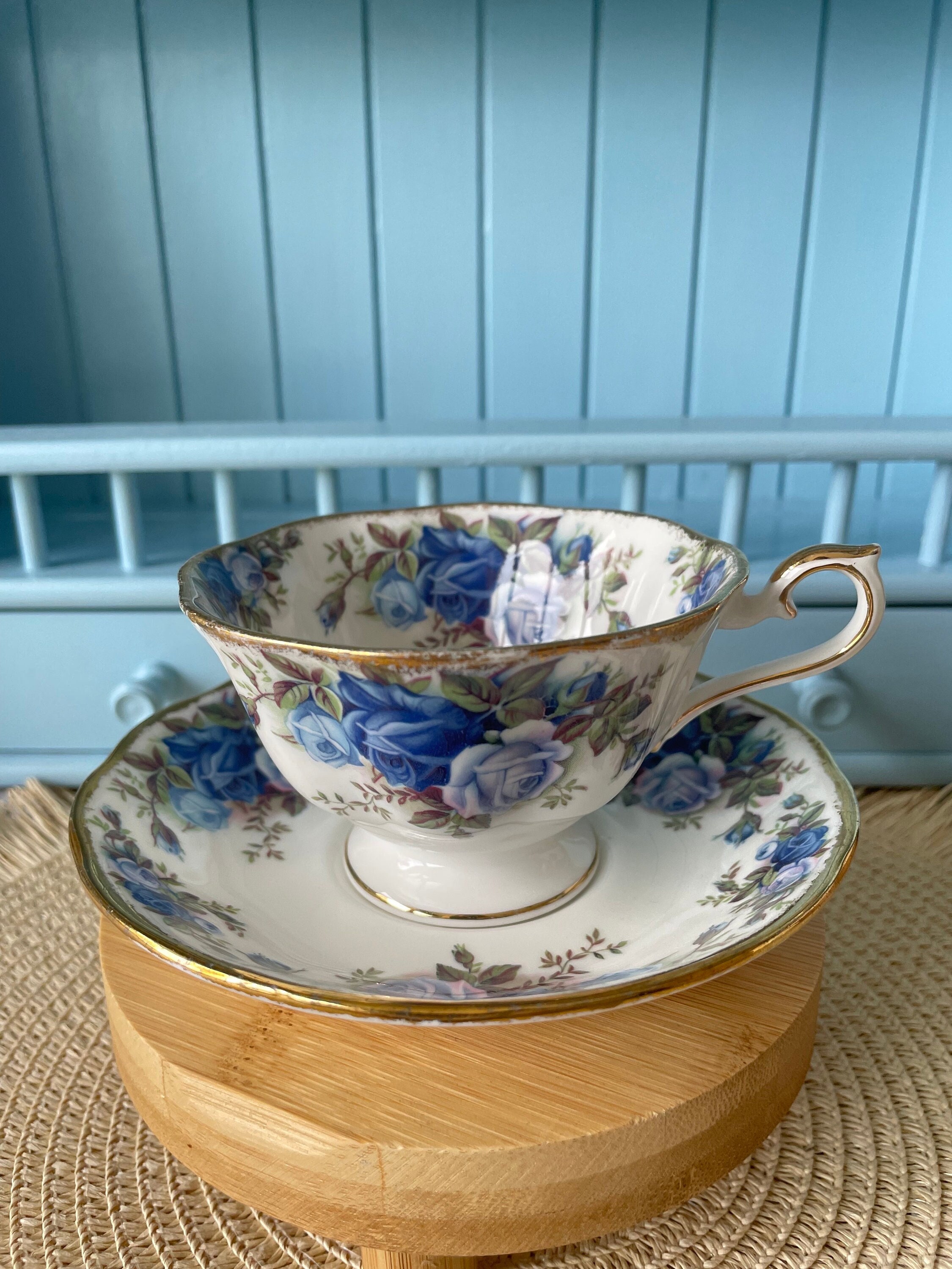 Avon Shaped Royal Albert moonlight Rose Teacup & Saucer 
