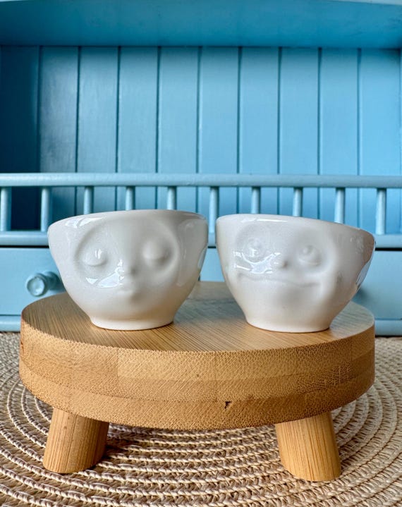 Tassen Expressive Egg Cups Set of 2 | Funny Face Porcelain Bowls 