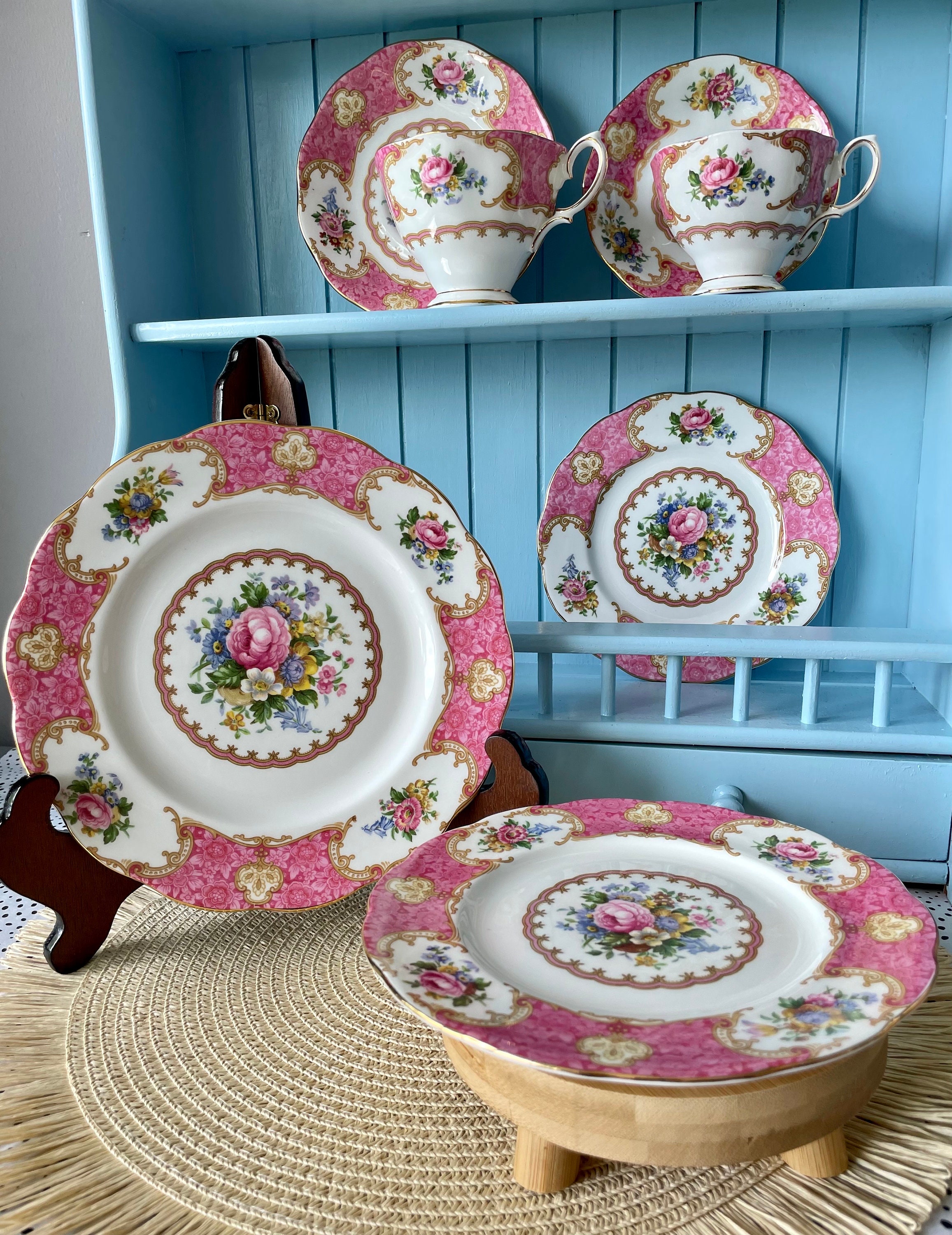 Vintage Royal Albert Lady Carlyle Different Size Plates, Lunch