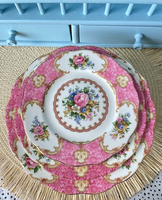 Vintage Royal Albert Lady Carlyle Different Size Plates, Lunch