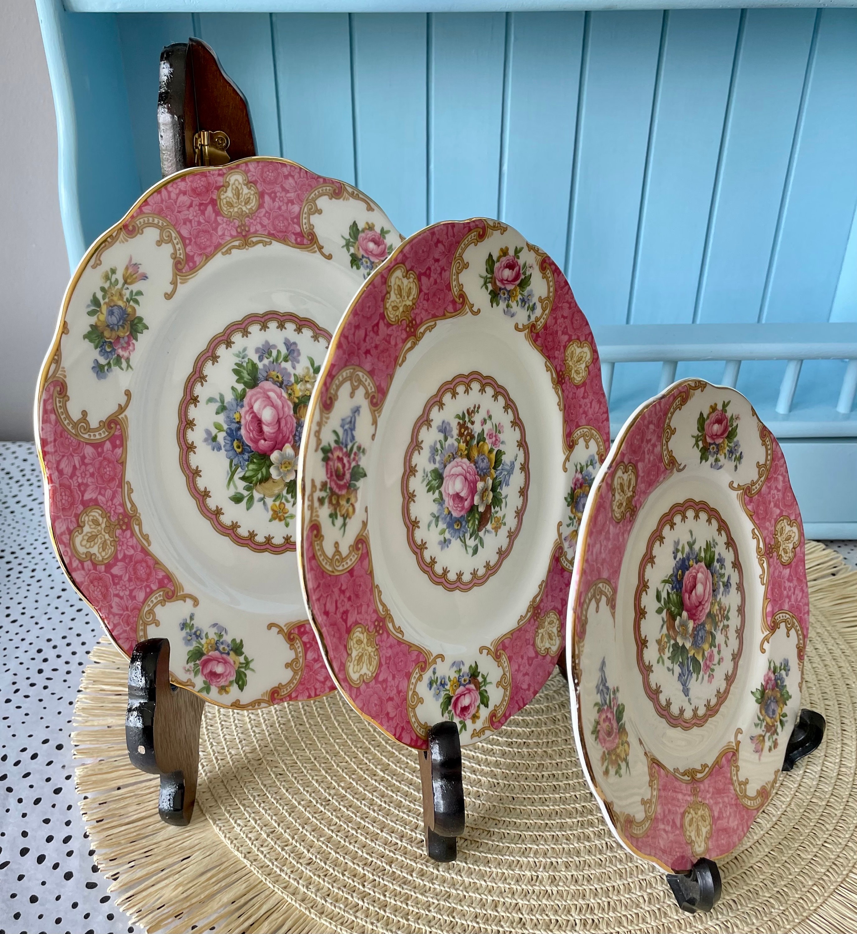 Vintage Royal Albert Lady Carlyle Different Size Plates, Lunch
