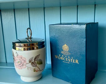 Vintage Royal Worcester Egg Coddler: A Delightful Table Treasure, One Size Egg Coddler, Pink Floral Decor, In Original Box, Made in England