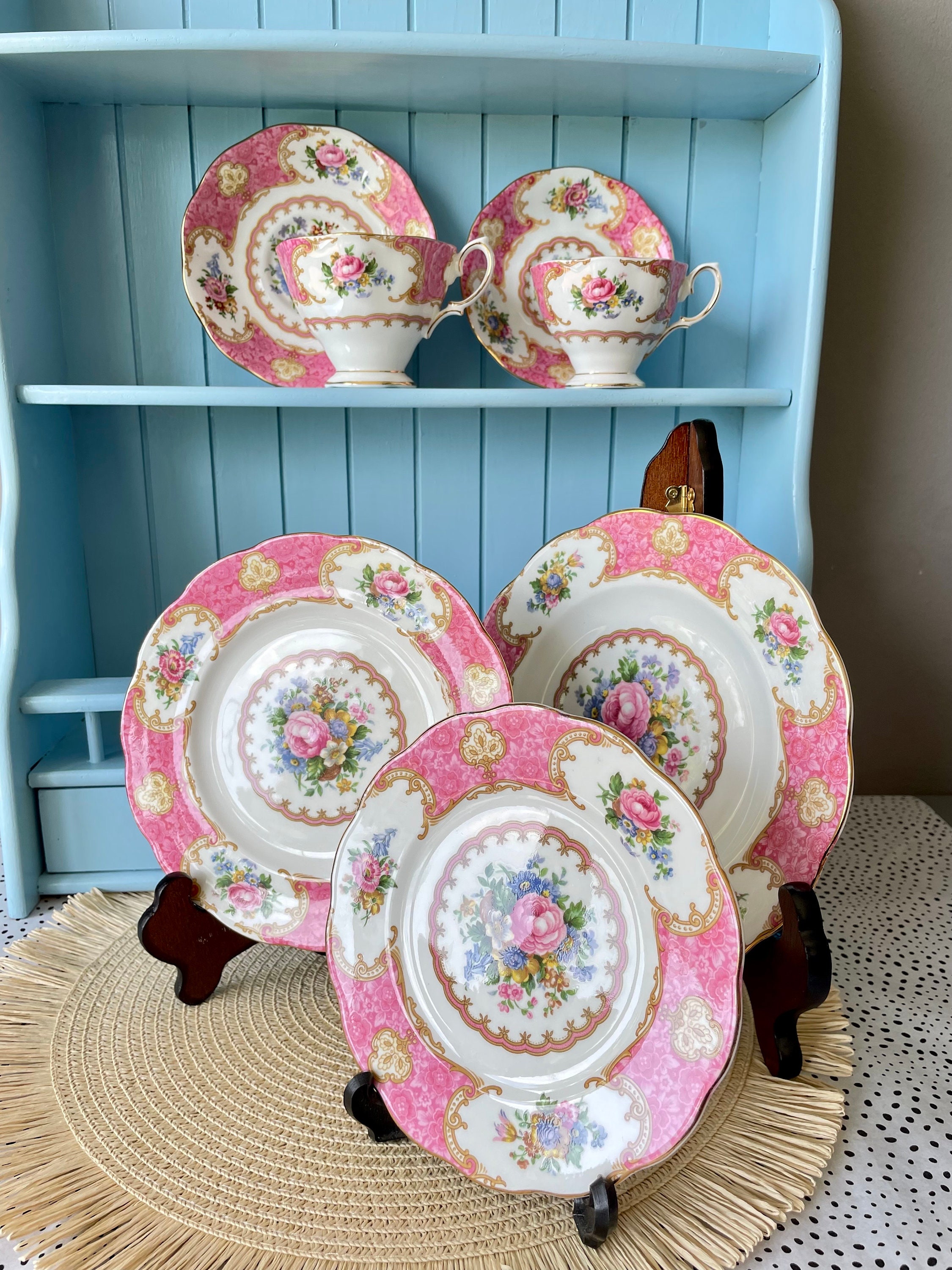 Vintage Royal Albert Lady Carlyle Different Size Plates, Lunch